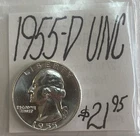 1955-D Washington Silver Quarter UNC! ENN Coins