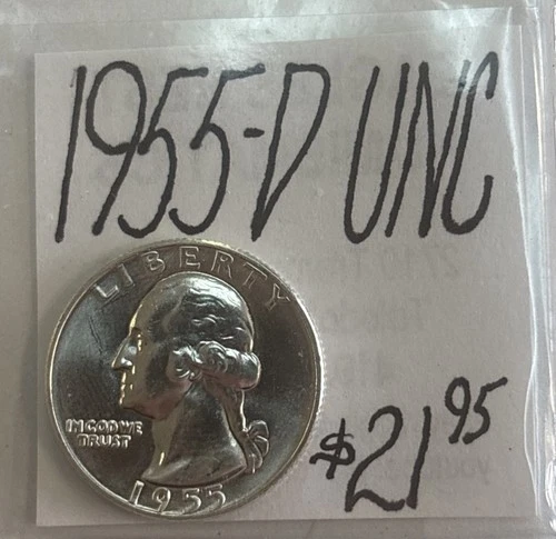 1955-D Washington Silver Quarter UNC! ENN Coins