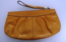 COACH vintage leather clutch wristlet/purse - tan