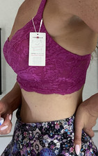Cosabella Never Say never Curvy bralette wireless Fuchsia pink Sz S 32-34 DD F