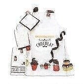 Apron Potholder Oven-Mit Kitchen-Towel Cotton Kitchen set Pink  White ...