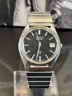 Vintage June 1979 Seiko SQ Quartz 7545-7039 Black Dial Men's Watch - Runs Well