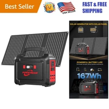 167Wh Solar Powered Generator with 30W Panel - Perfect for Camping & Emergencies