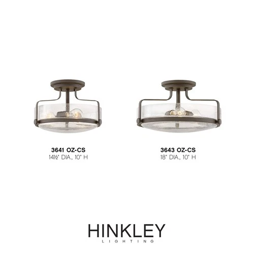 Hinkley Lighting 3641-CS Harper 3 Light 15"W Semi-Flush Ceiling - Nickel - Picture 5 of 12