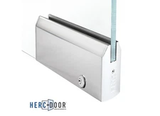 4" Tapered 9-1/2" Patch Rail With Lock for 1/2" Glass - Polished Stainless