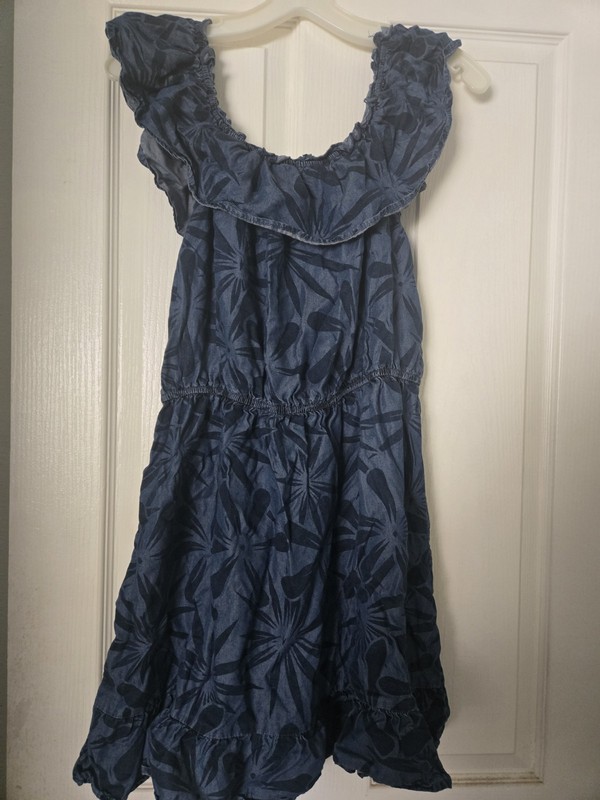 Tanoa Girls Size 16 Blue Polynesian Floral Dress