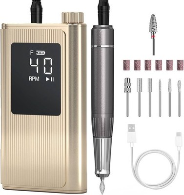 40000RPM Professional Brushless Electrical Nail Drill Portable Rechargeable Tool