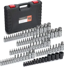 92-Piece Allen and Torx Bit Socket Set, 1/4" 3/8" and 1/2" Drive Tamper Proof...