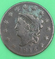 1816 Coronet Head Large Cent Nice Details 209 Year Old Coin! Fast Shipping🇺🇸