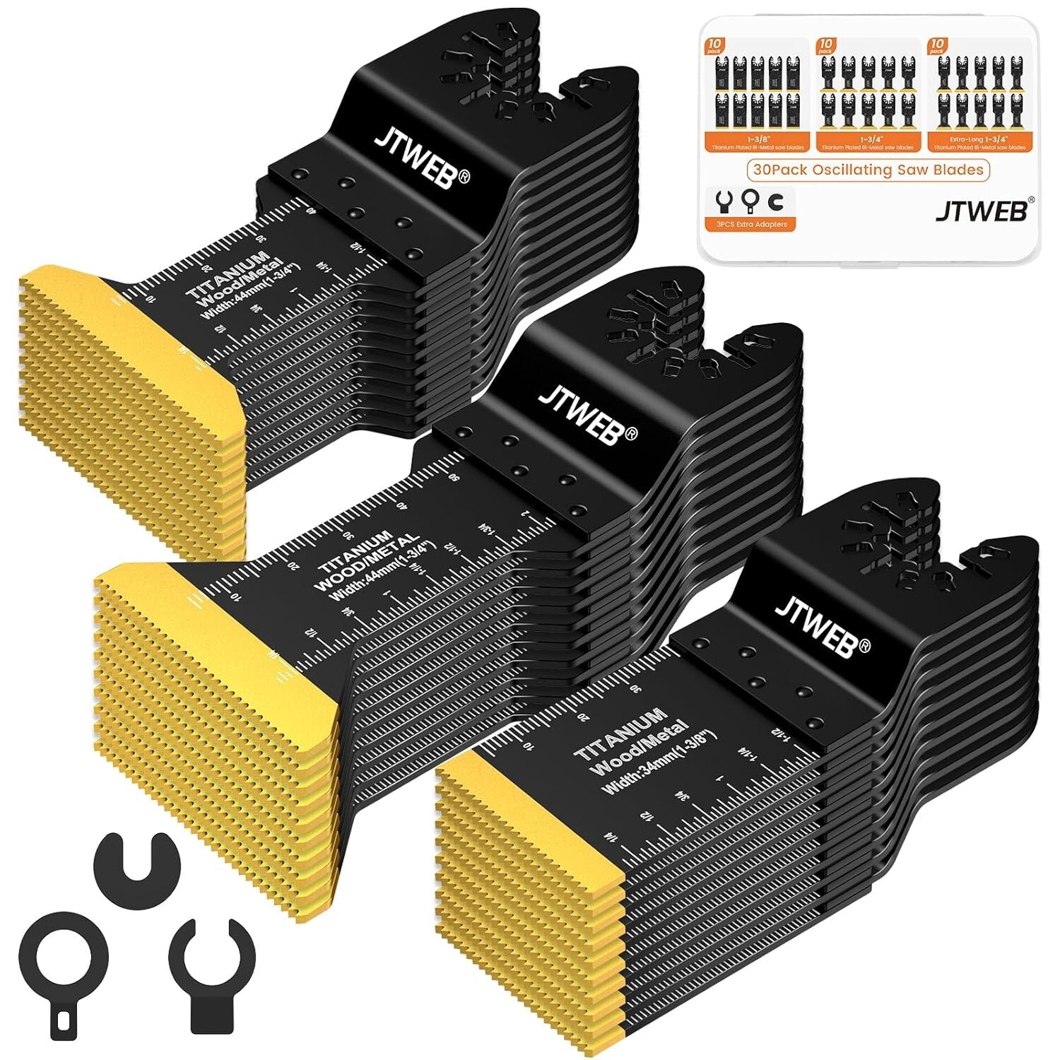 30PCS Titanium Oscillating Saw Blades Metal Cutting, Multitool Blades Oscilla...