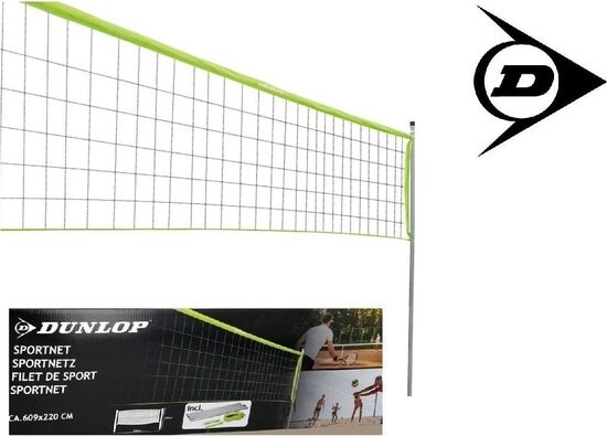 Filet de badminton Dunlop pour jardin et jeux de plage en famille