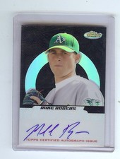 MIKE ROGERS Oakland A's 2005 Topps Chrome BLACK REFRACTOR #'d AUTOGRAPH RC xx/99