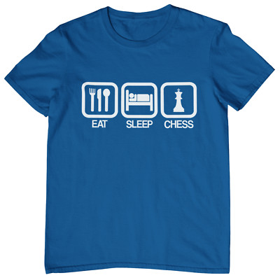 EAT SLEEP CHESS T-SHIRT - Queens gambit move board set game accessories funny