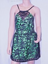 Sexy Green Cocktail Dress with black lace s / m