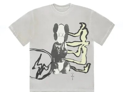 Travis Scott Cactus Jack x Kaws For Fragment Tee  XL Aged Yellow