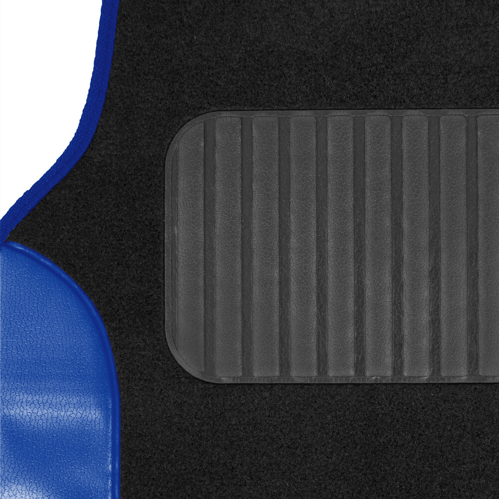 Blue Car Floor Mats 4 Pieces Set Carpet Rubber Backing All Weather