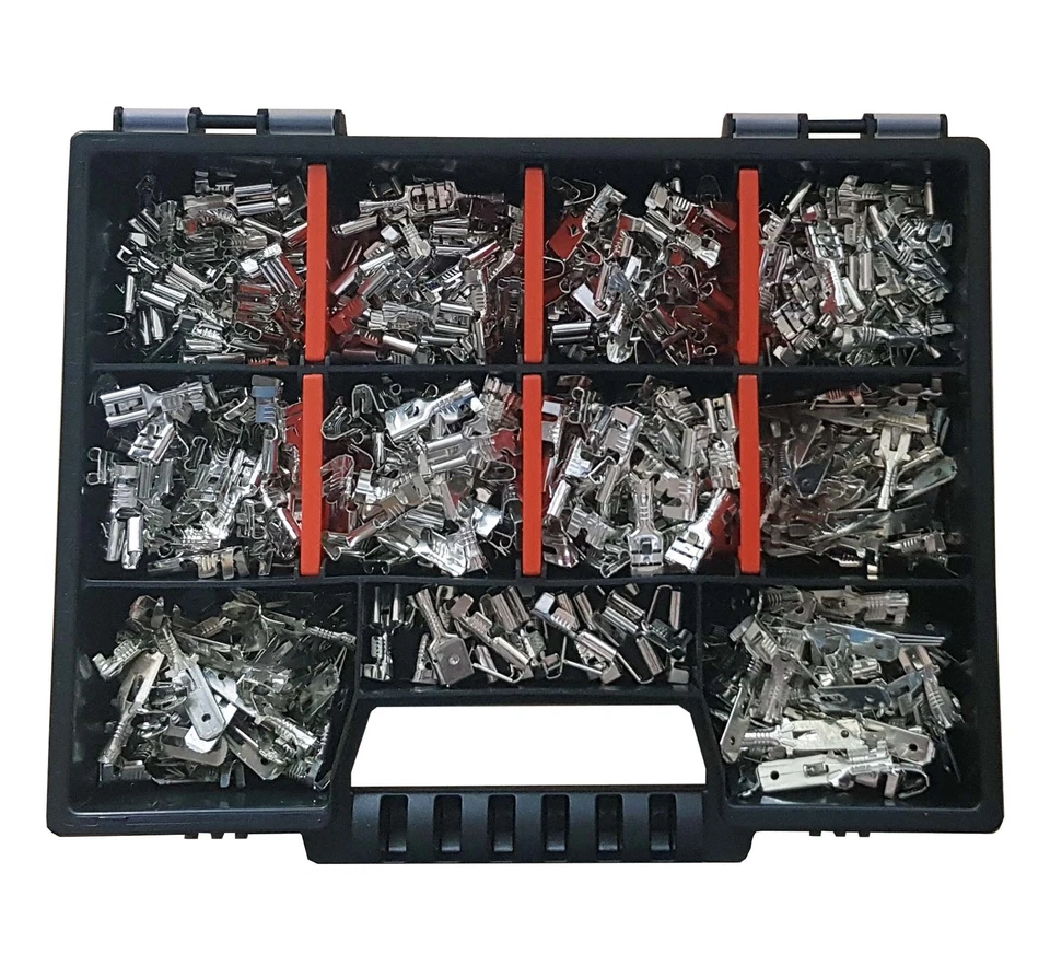 CABLE SOLUTION PLUS DEUTSCHLAND GMBH Sortiment Flachsteckhülsen / Flachsteckern 6,3x0,8 Kabelschuh DIN über 500 Teile