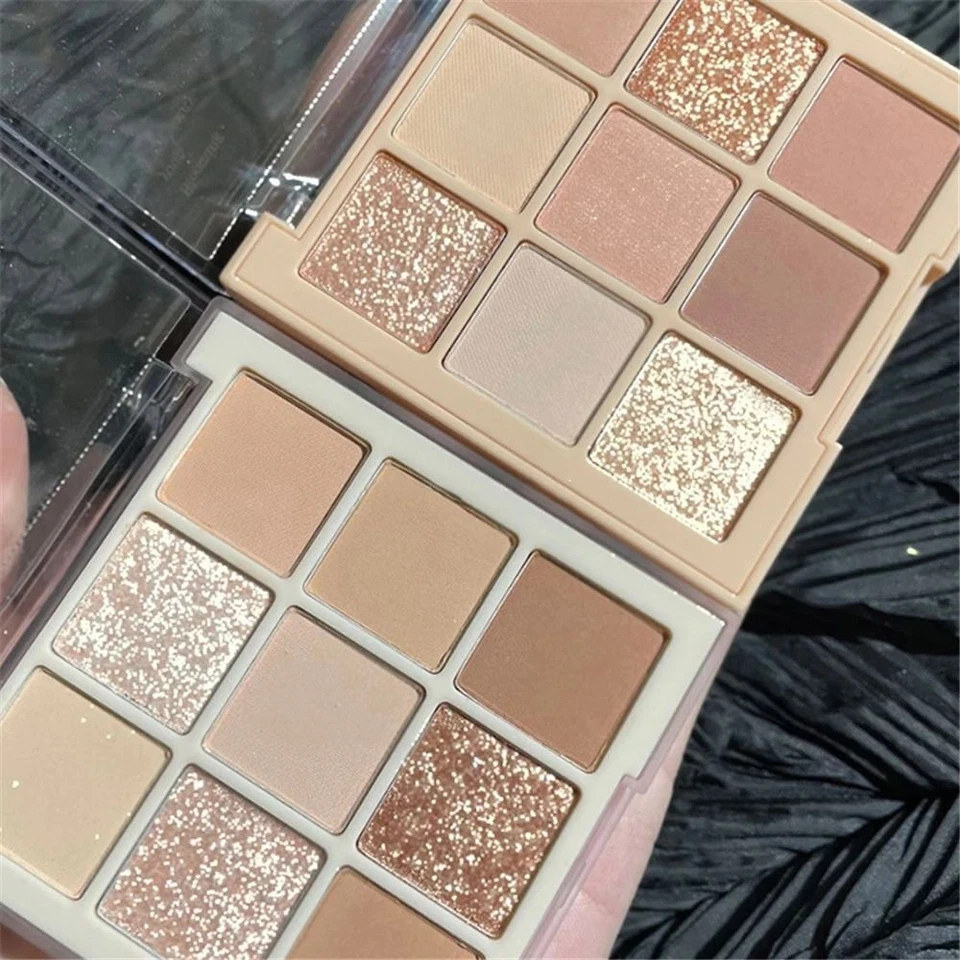 Matte Glitter Eyeshadows-9 Color Shimmer Nude Eye Pigments Eyeshadow Palette 1PC - Image 2 of 4