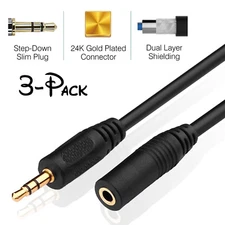 25ft Long Aux Cable/Aux Cord/Audio Cable for Car, Home Stereo and Other Devices