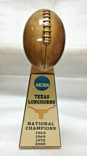 10" UNIVERSITY OF TEXAS LONGHORNS  NCAA NATIONAL CHAMPION FOOTBALL TROPHY