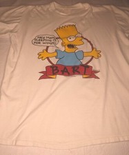 Vintage 90s Bart Simpson Sleep T-shirt OSFA Sleeping is for Wimps Light Distress