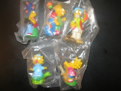 #ad The Simpsons Go Camping quot;Complete 5 Figure Setquot; NIP Burger King 1990 $28.00