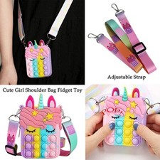 Civan Big Pink Bag for Girls Unicorn Pop Purse for Her,Pop Fidget Toy for Girls,