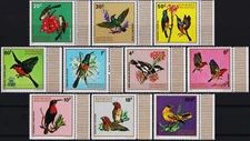 Rwanda 1972 Native Birds Sundbirds Oriole Black-headed Scarlet Weaver Colibri NH
