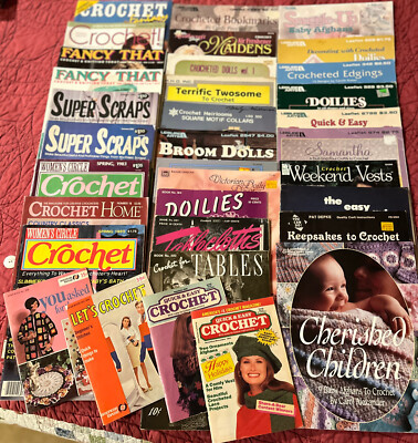 CROCHET BOOKLETS & MAGAZINES - 34 Assorted Titles - Several OLD ones | eBay