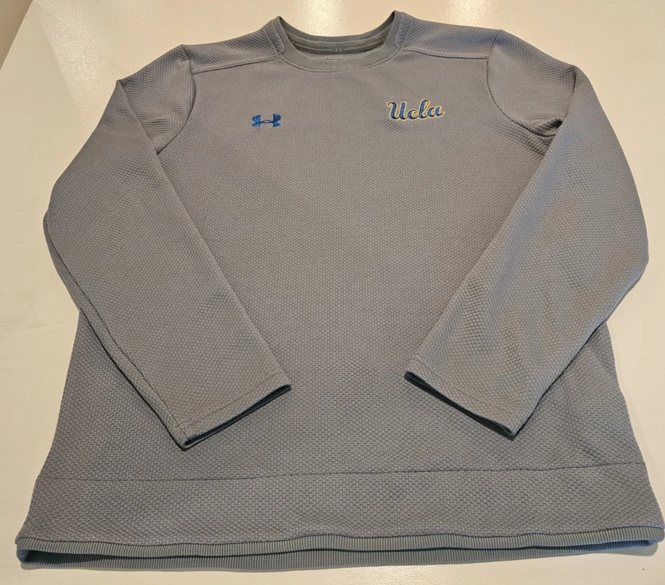 Camiseta UCLA Under Armour Gris Waffle Para Hombre Talla Lg Manga Larga Equipo Frío Foto 2 de 4