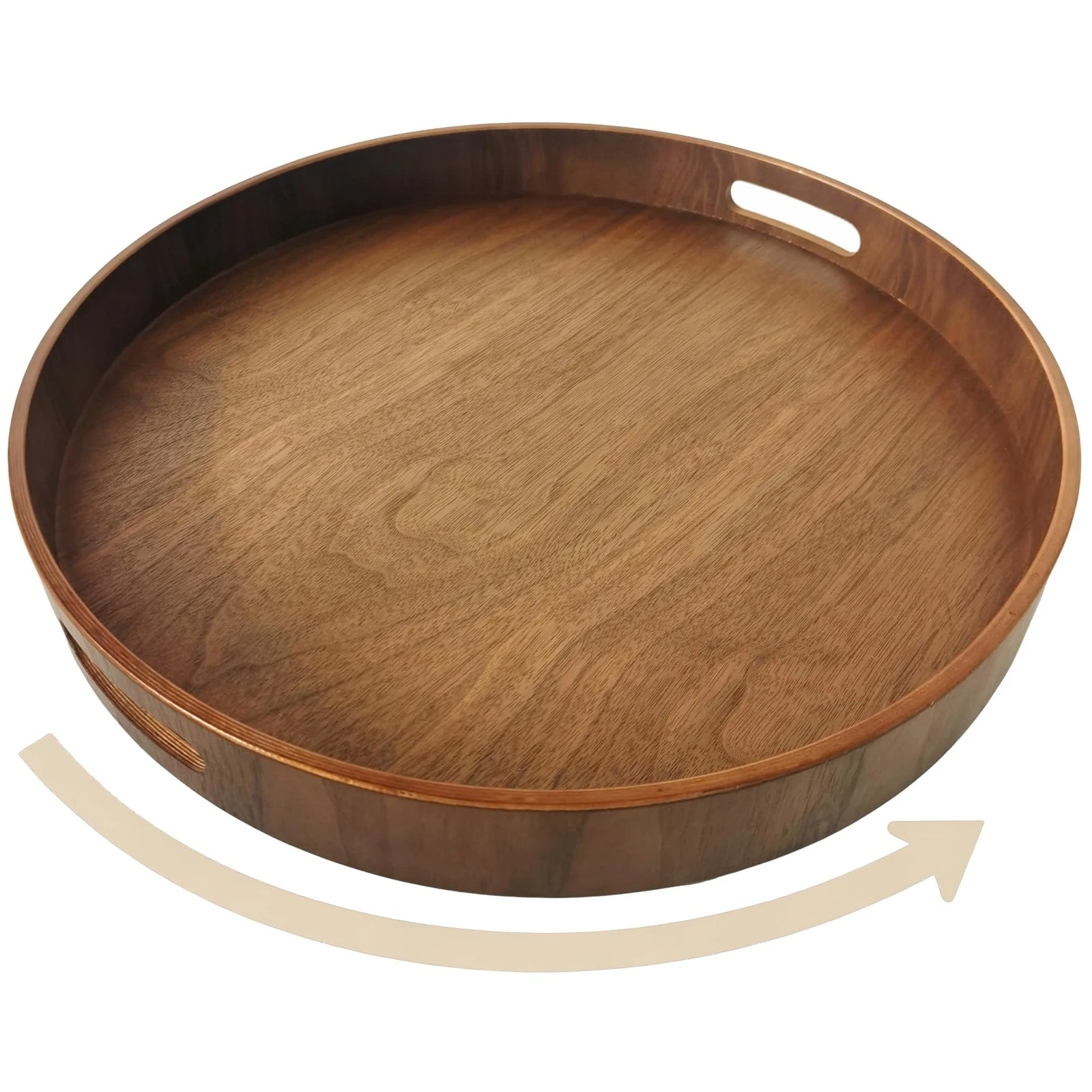 16-inch Wooden Lazy Susan Turntable - Large Decorative Rotating Tray Made of ...