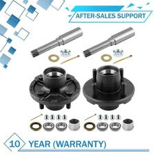 2PK Trailer Hub Kit 4 Bolt 4 for 2000 LBS Axle 4 Lug Trailer Hub with 1" Spindle