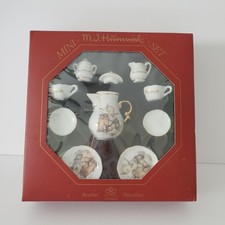 Vintage MJ Hummel Miniature Dollhouse Tea Set Red Box Germany 10pcs