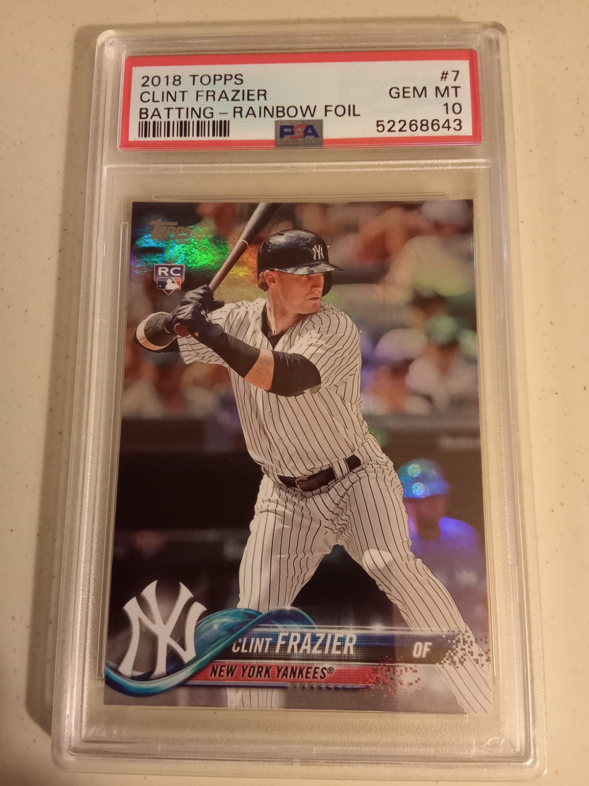 2018 Topps Clint Frazier RAINBOW FOIL #7 Graded PSA 10 Gem Mint Rookie Baseball