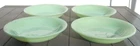 Vintage SET of Four AH Fire King Jane Ray Jadite Jadeite Ribbed Flat Soup Bowls