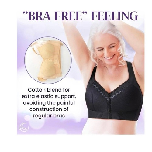 Women's wireless Front Closure Bra Full Coverage Plus Size Bralette 2XL - Picture 6 of 12