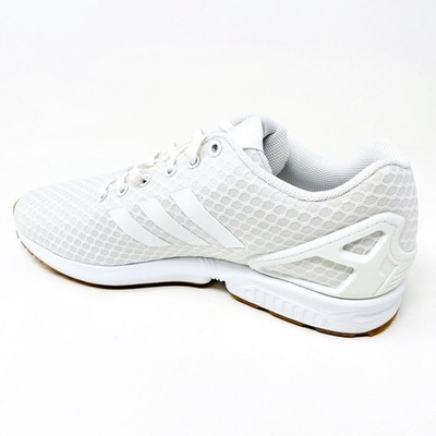 白 Adidas Originals ZX Flux Torsion White Gum Mens Running Shoes