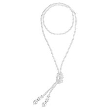 Long Fake Pearl Necklace, 47 in Faux Pearls Vintage Pearl, White