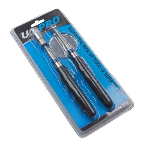 US PRO Tools Telescopic Mirror & Magnetic Pick Up Tool With LED Light Set 6729 - Picture 2 of 2