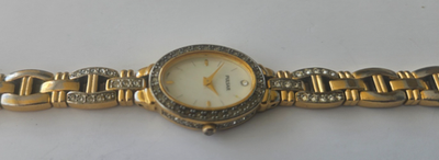 Vintage PULSAR #1N00-X222 Gold Tone MOP Dial Diamonds  display picture 2