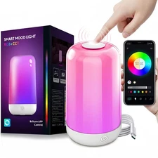 Smart Touch Bedside Table Lamp [Multi-Color & Warm Lights], 3600mA Cordless