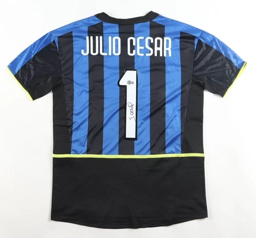 Julio Cesar Signed Inter Milan Nike Authentic Soccer Jersey Beckett COA