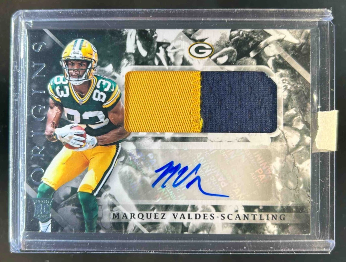 Marquez Valdes-Scantling Panini Origins #136 Jumbo Patch Autograph
