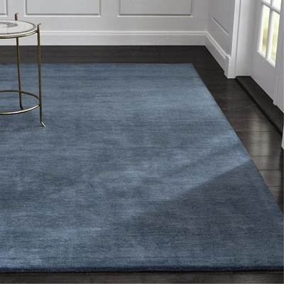 #ad Hand Tufted Blue Wool Rug 8x10 ft – Solid Modern Plush Area Rug for Living Room $453.75