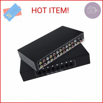 CHUNGHOP 8 Ports Composite 3 RCA Video Audio AV Switcher Box, 8 Way Selector Swi