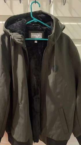 MICHAEL KORS Men's XL Olive Faux Fur Lined Hooded Jacket - product listing photo