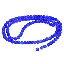 98pcs Sapphire Blue Cat's Eye Stone Beads 4mm Round Crystal Loose Bead