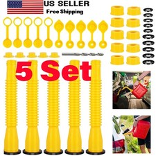 5X Gas Can Spout Nozzle Vent Kit Replacement for Plastic Gas Cans Old Style Caps