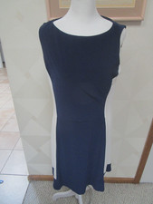 CHAPS-NAVY/WHITE-ROUND NECK- SLEEVELESS-A-LINE DRESS-SIZE-L-NWT-$95