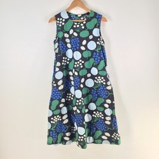Marimekko Uniqlo dress womens size S A-line black fruit print sleeveless 125891